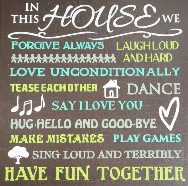 House Rules Wood Sign