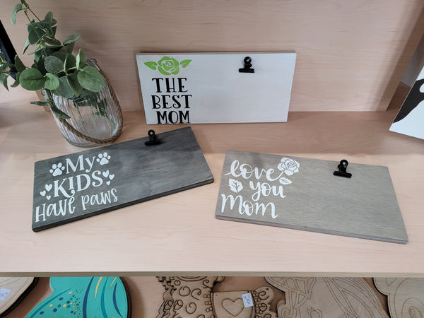 Love You Mom Picture Holder Wood Sign Kit