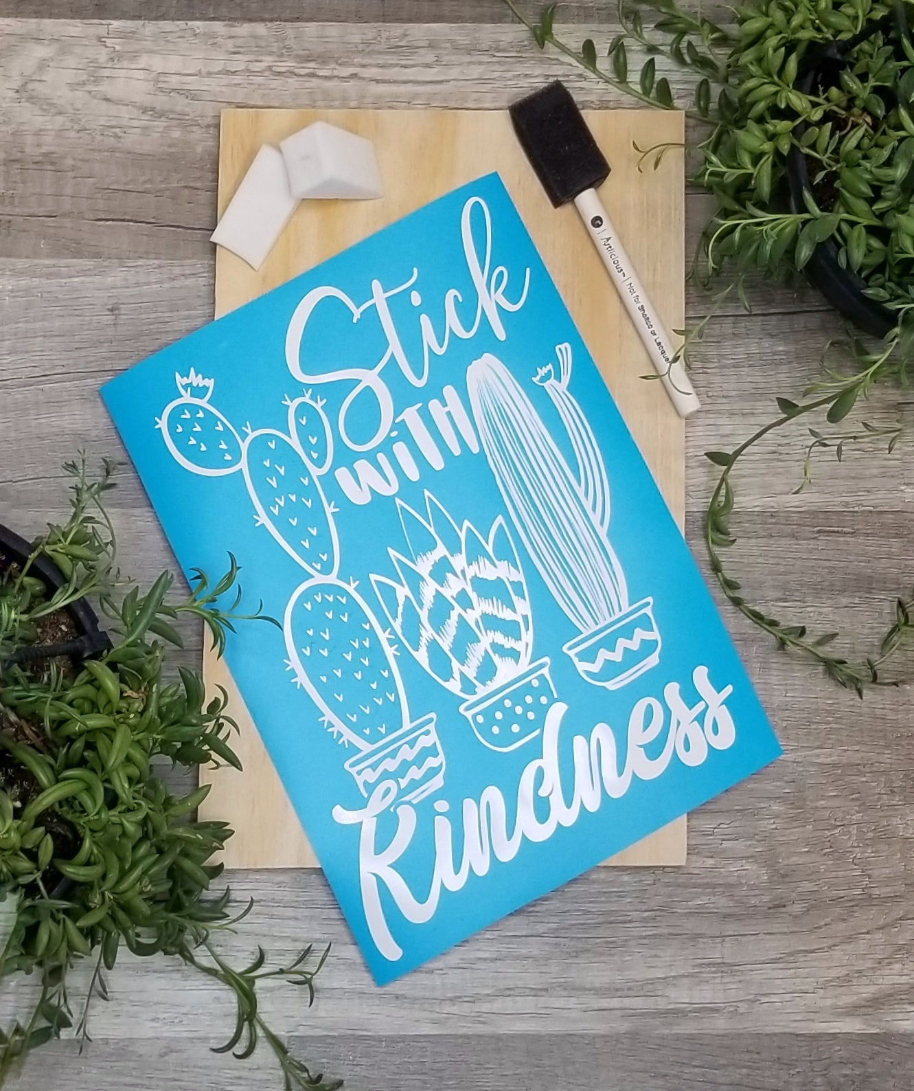 Stick with Kindness Wood Sign Kit