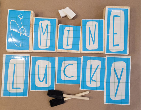Be Mine and Lucky reversible Wood Block Kit