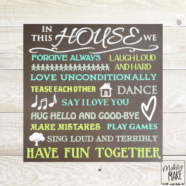 In This House Wood Sign Kit