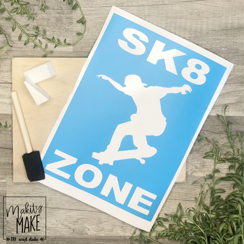 Skate Zone Wood Sign Kit