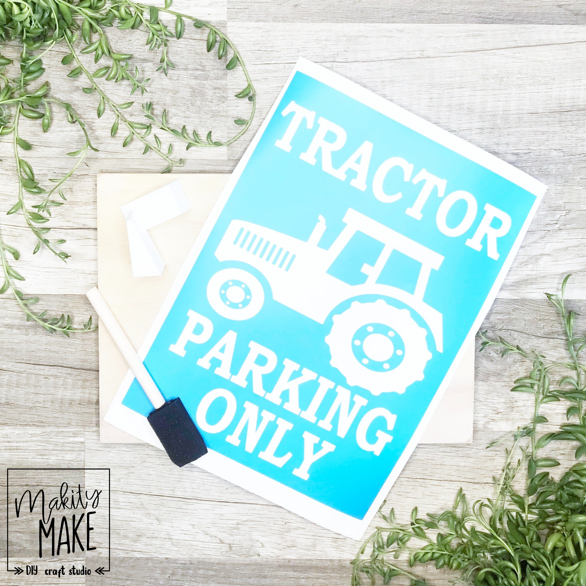 Tractor Parking Only Wood Sign Kit